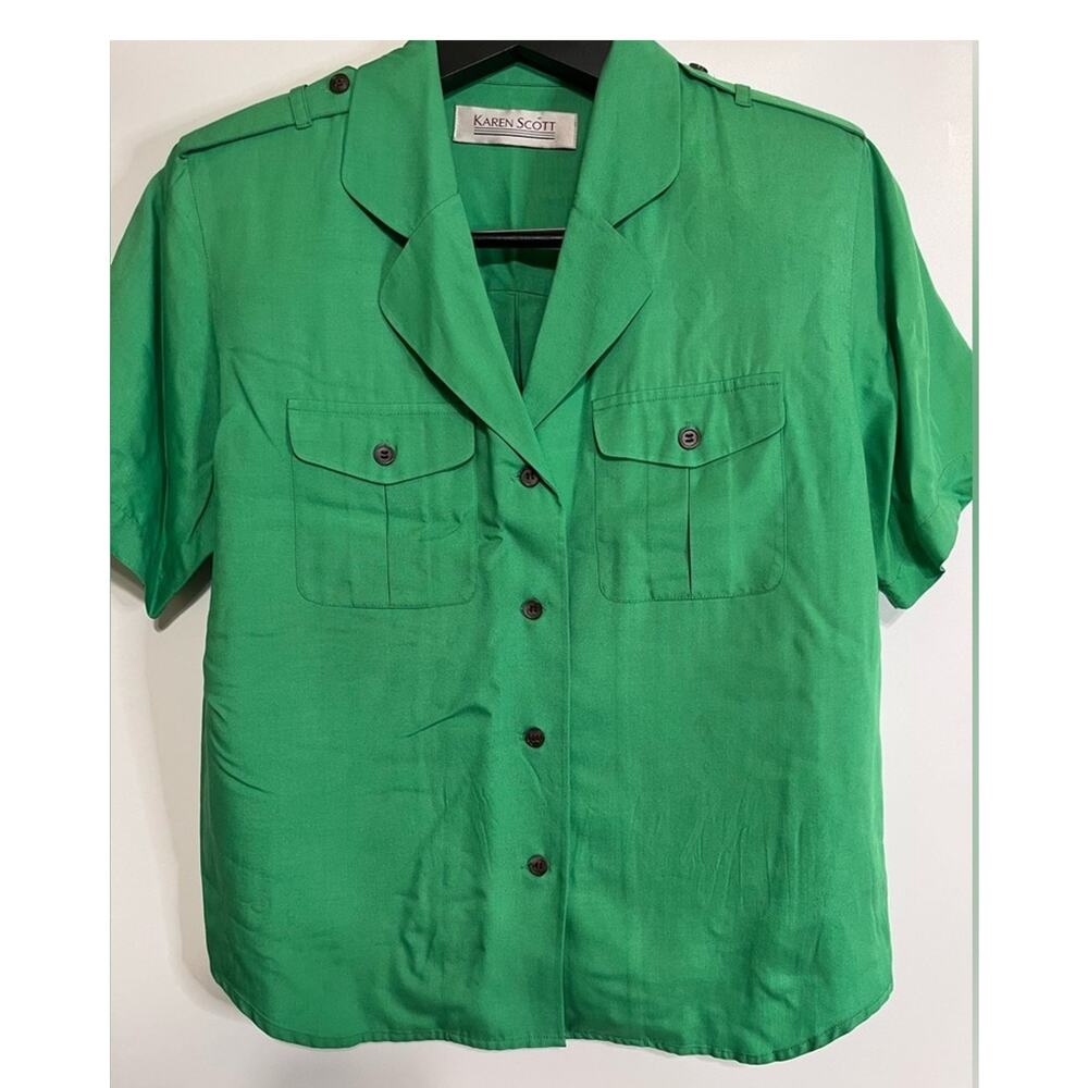 Vintage 70s Karen Scott Blouse with Shoulder Pads.